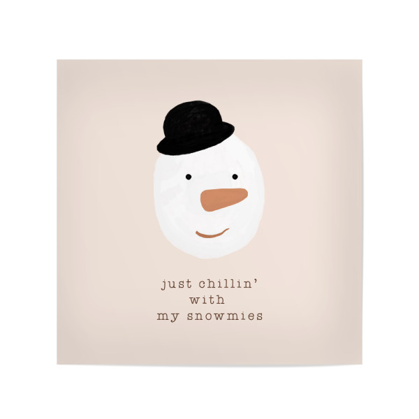 Poster 20x20 cm "Chillen mit meinen Snowmies" artboxONE - Typografie,Abstrakt,Menschen,Weihnachten,Lustig