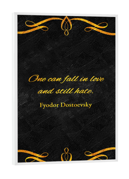 Poster mit weißem Rahmen "Liebe und Hass" artboxONE - Typografie