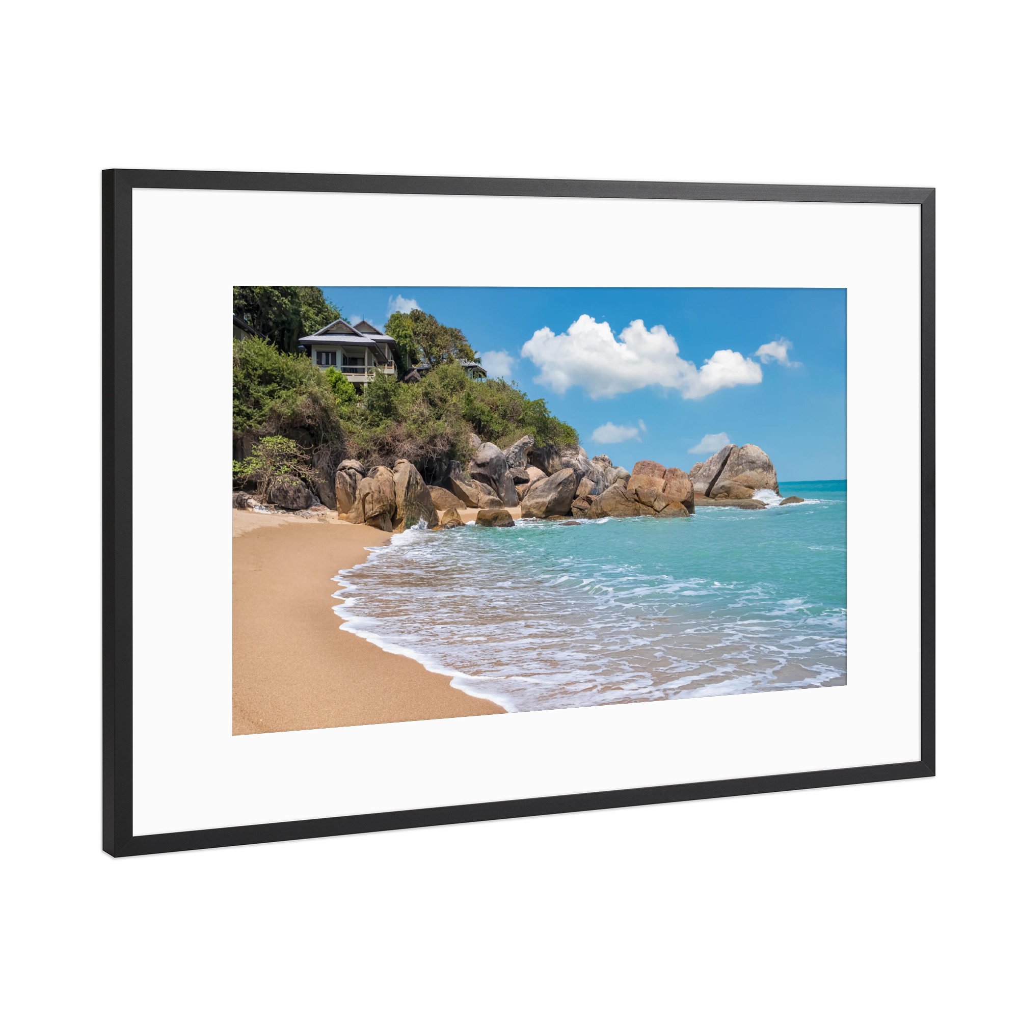 Poster mit Rahmen Schwarz (Metallic) "Koh Samui-Strand" artboxONE - Natur,Reise,Reise / Strand und Meer,Reise / Asien,Reise / Länder