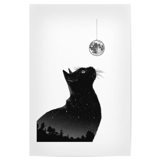 Katze mit Mond