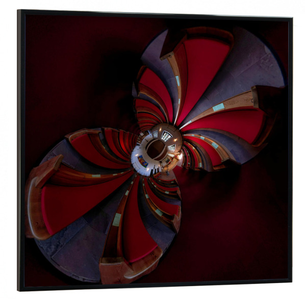 Poster mit schwarzem Rahmen 30x30 cm "Bank eight - mystical, Hamburg" artboxONE - Städte,Städte / Hamburg,Reise,Architektur,Reise / Länder