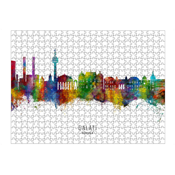 artboxONE Puzzle "Galaţi Rumänien Skyline txt" artboxONE - Städte - Galaţi,Rumänien,Skyline,Stadtbild,Stadtbild,Aquarell,Malerei - Bild galaţi