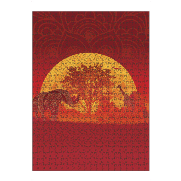Puzzle Ravensburger "Afrika" artboxONE - Tiere,Abstrakt,Reise / Afrika - Afrika,Elefant,Giraffe,Vektor,Mandala,Yoga,Zen,Tribal - Bild afrika