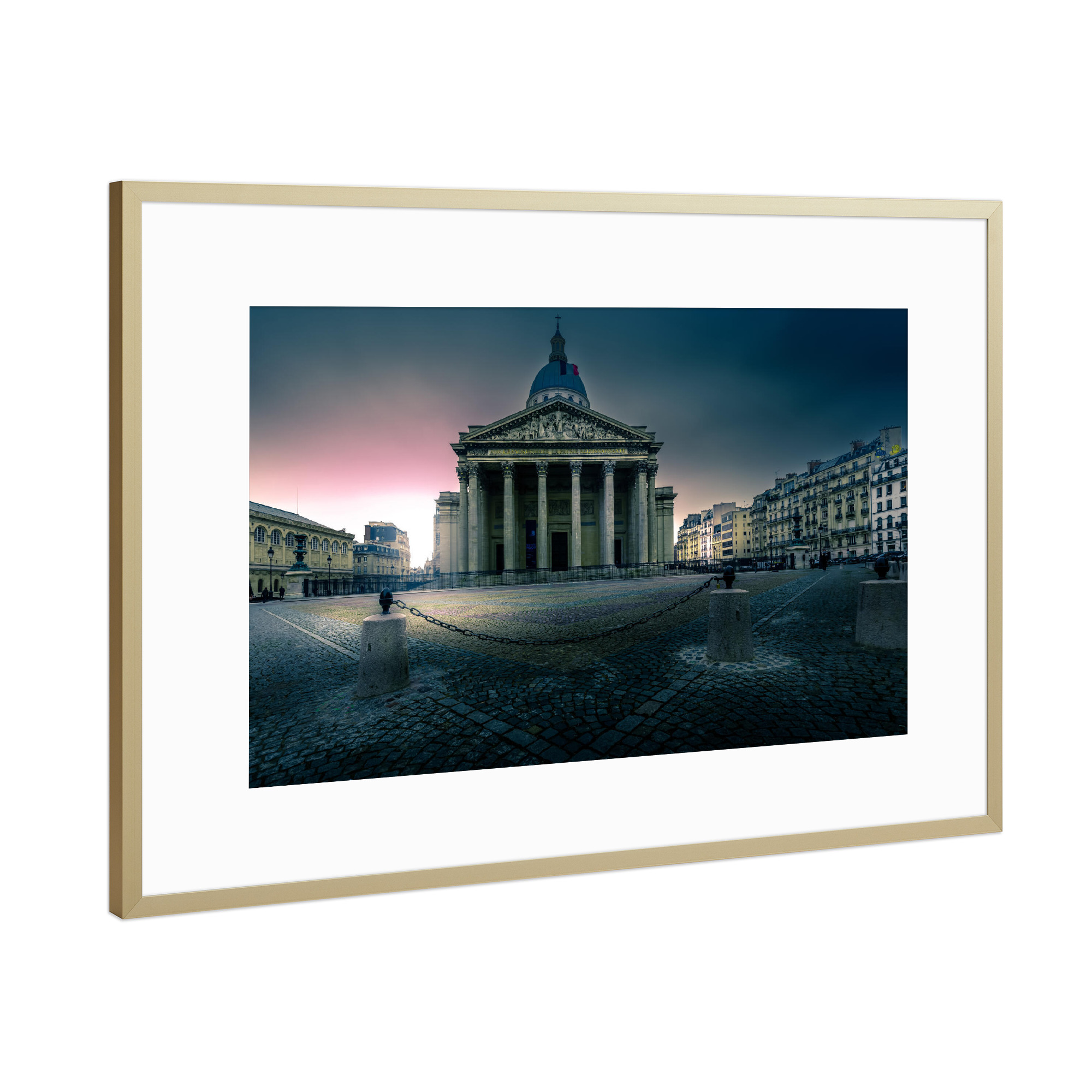 Poster mit Rahmen Gold "Pantheon-Sonnenaufgang" artboxONE - Städte,Reise,Architektur,Städte / Paris,Reise / Länder