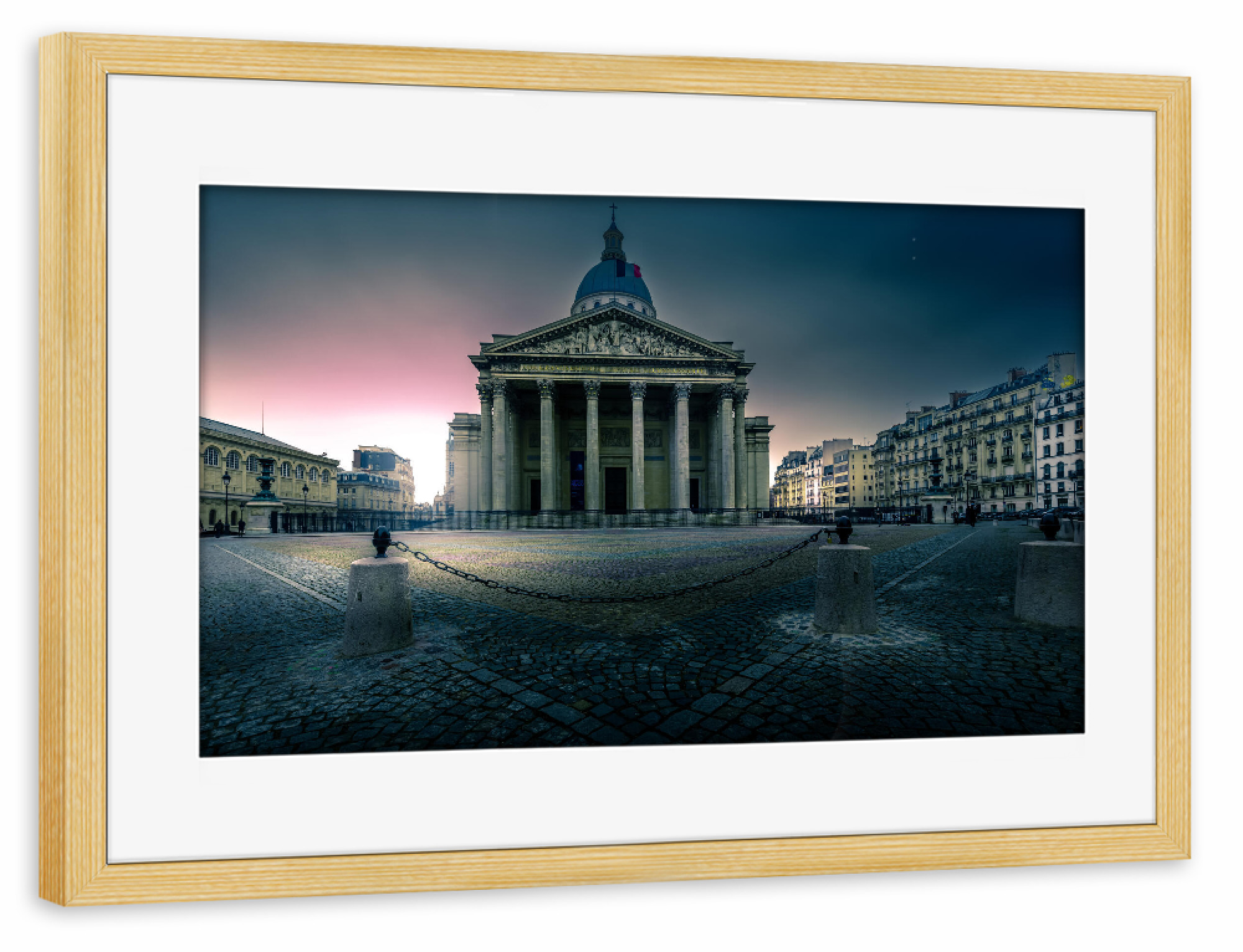 Poster mit Rahmen kiefer "Pantheon-Sonnenaufgang" artboxONE - Städte,Reise,Architektur,Städte / Paris,Reise / Länder