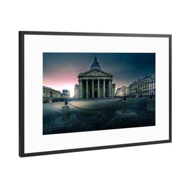 Poster mit Rahmen Schwarz (Metallic) "Pantheon-Sonnenaufgang" artboxONE - Städte,Reise,Architektur,Städte / Paris,Reise / Länder