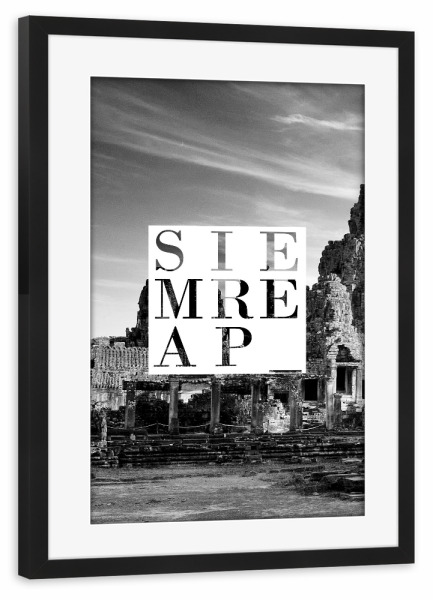Poster mit Rahmen schwarz "Siem Reap sw" artboxONE - Typografie,Architektur,Städte / Weitere