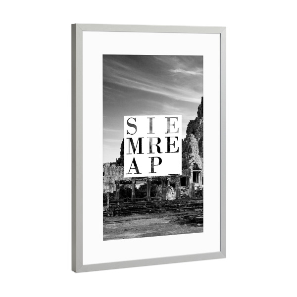 Poster mit Rahmen Silber "Siem Reap sw" artboxONE - Typografie,Architektur,Städte / Weitere
