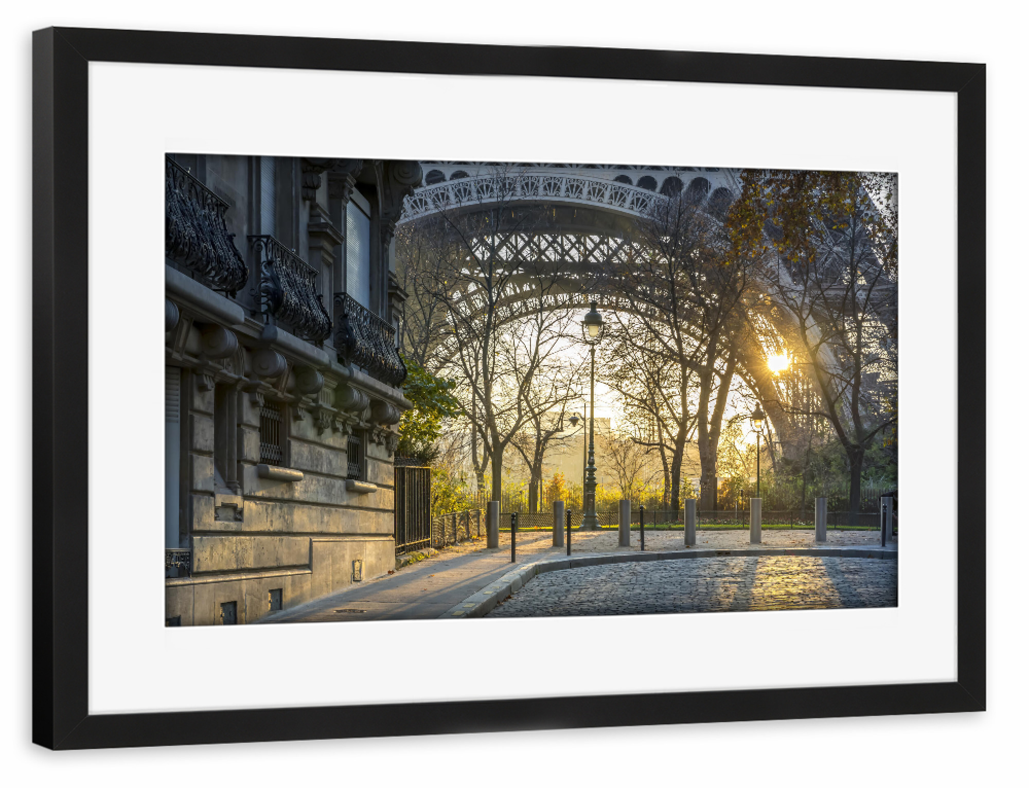 Poster mit Rahmen schwarz "Sonniger Morgen" artboxONE - Städte,Architektur,Städte / Paris