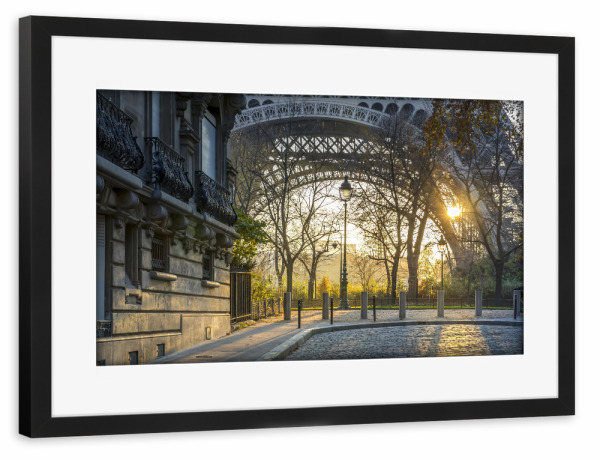 Poster mit Rahmen schwarz "Sonniger Morgen" artboxONE - Städte,Architektur,Städte / Paris