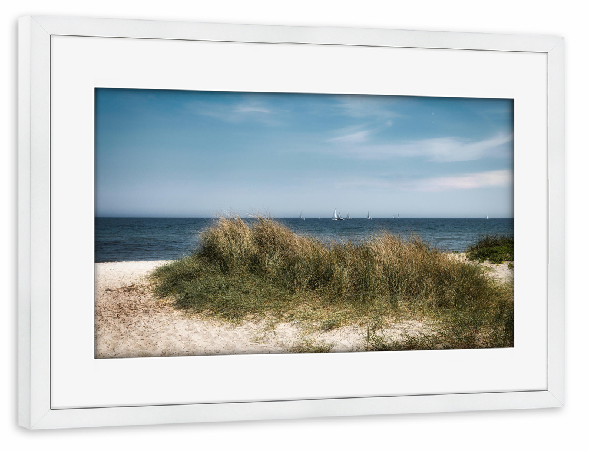 Poster mit Rahmen weiß "Sehnsucht nach Meer" artboxONE - Natur,Reise,Floral,Reise / Strand und Meer