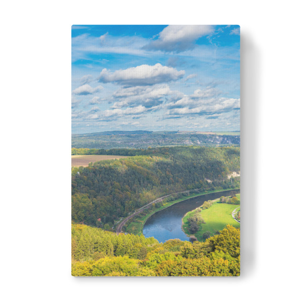 Leinwandbild "Wald, Fluss, Berge" artboxONE - Natur,Reise