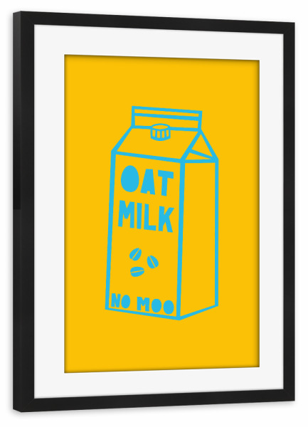 Poster mit Rahmen schwarz "OAT MILK (No.2)" artboxONE - Typografie,Essen & Trinken,Abstrakt