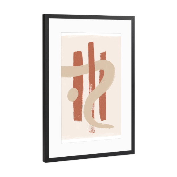 Poster mit Rahmen Schwarz (Metallic) "Malou Studio - Athina Beige" artboxONE - Abstrakt,Geometrie,Für Mama