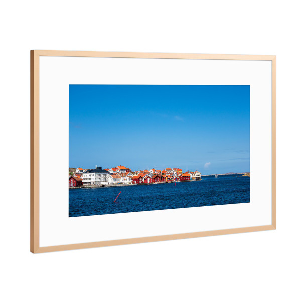 Poster mit Rahmen Kupfer "Wasser, Häuser und Boot" artboxONE - Natur,Reise,Architektur,Reise / Strand und Meer,Reise / Länder