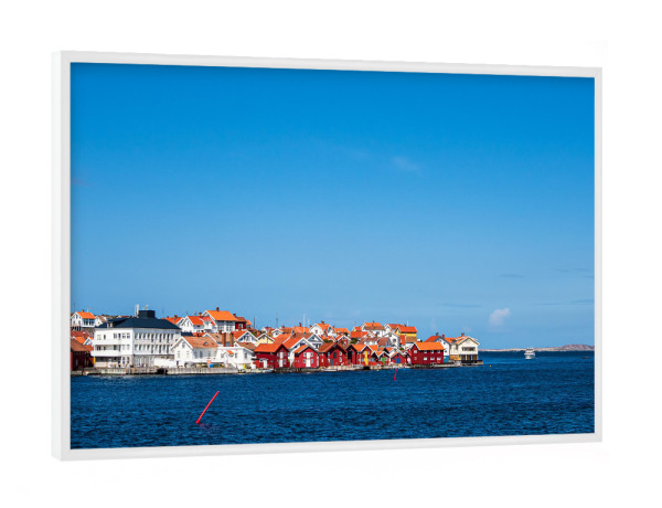 Poster mit weißem Rahmen "Wasser, Häuser und Boot" artboxONE - Natur,Reise,Architektur,Reise / Strand und Meer,Reise / Länder