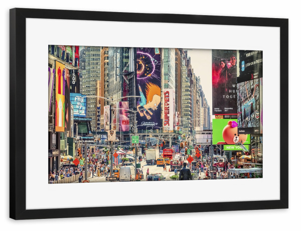 Poster mit Rahmen schwarz "Billboard-Paradies" artboxONE - Städte,Städte / New York,Reise,Architektur,Reise / Länder