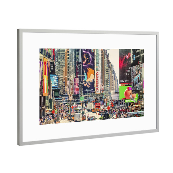 Poster mit Rahmen Silber "Billboard-Paradies" artboxONE - Städte,Städte / New York,Reise,Architektur,Reise / Länder