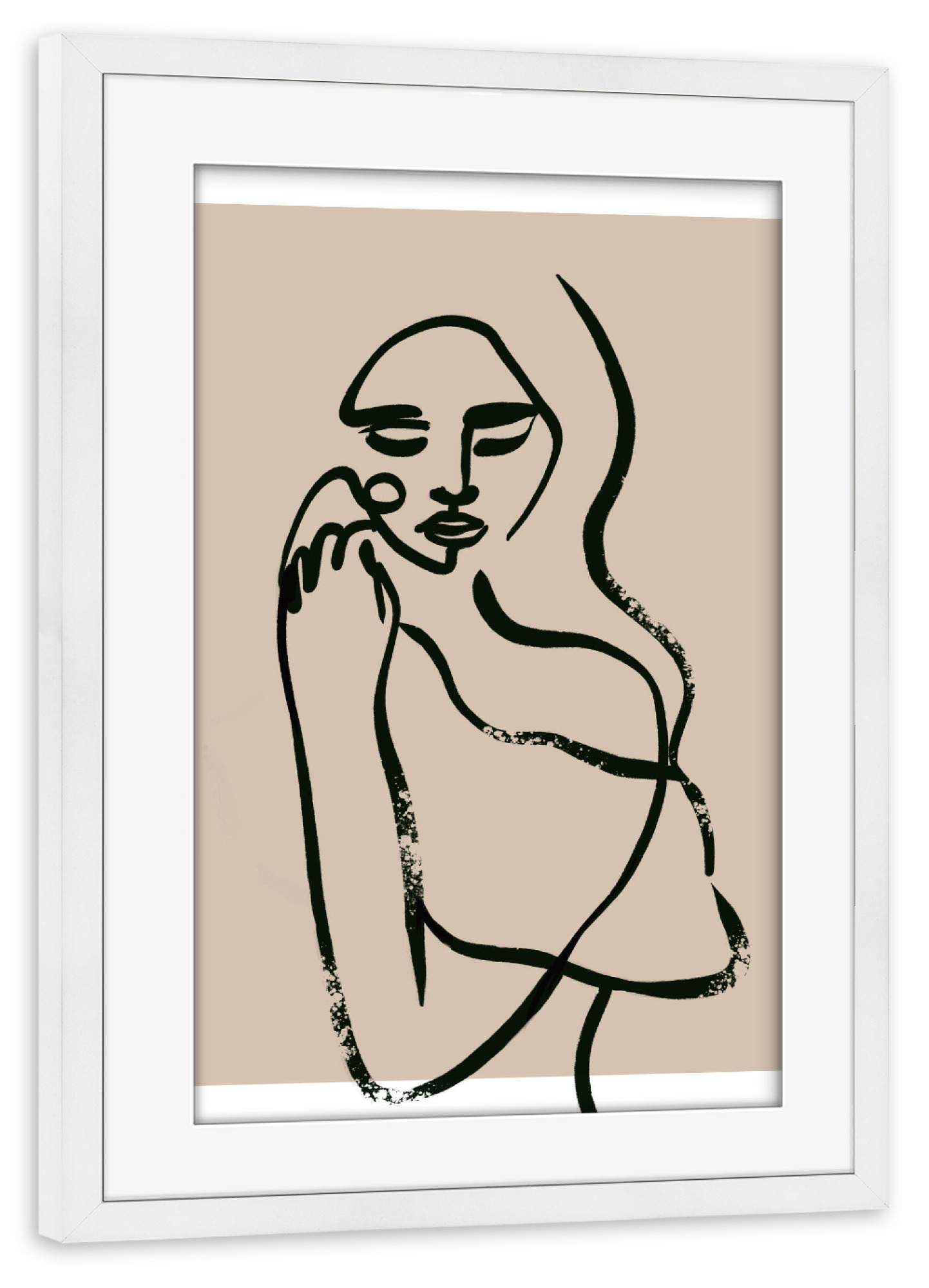 Poster mit Rahmen weiß "Desire (fineline Art)" artboxONE - Abstrakt,Menschen,Geometrie,Für Mama
