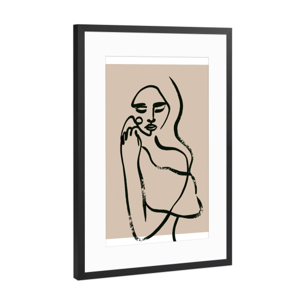 Poster mit Rahmen Schwarz (Metallic) "Desire (fineline Art)" artboxONE - Abstrakt,Menschen,Geometrie,Für Mama