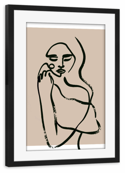 Poster mit Rahmen schwarz "Desire (fineline Art)" artboxONE - Abstrakt,Menschen,Geometrie,Für Mama