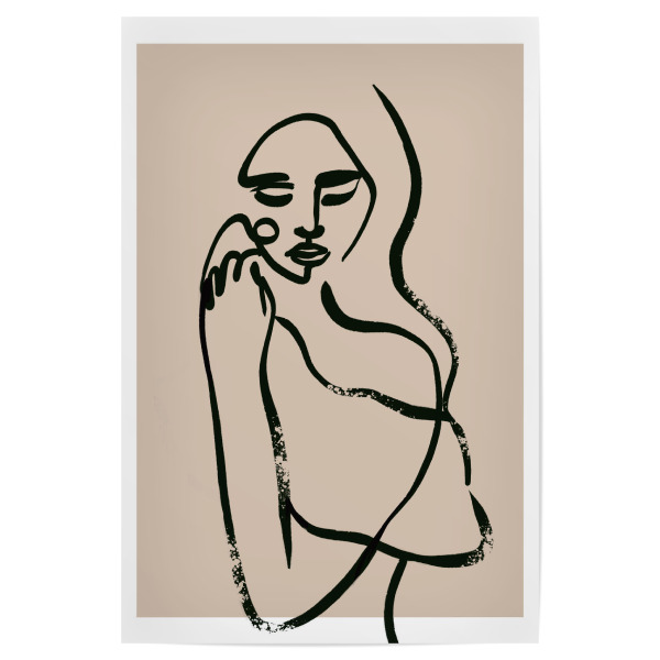 Poster 30x20 cm "Desire (fineline Art)" artboxONE - Abstrakt,Menschen,Geometrie,Für Mama