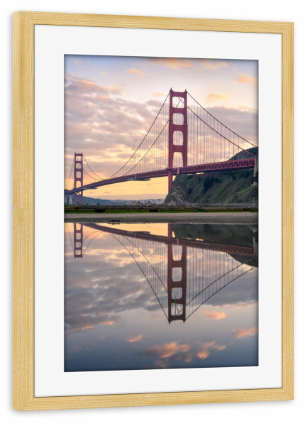 Poster mit Rahmen kiefer "Goldener Teich" artboxONE - Städte,Reise,Architektur,Reise / Länder,Städte / San Francisco