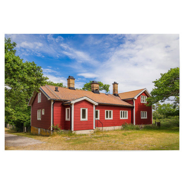 Poster 30x20 cm "Wolken, Holzhaus, Bäume" artboxONE - Natur,Reise,Architektur