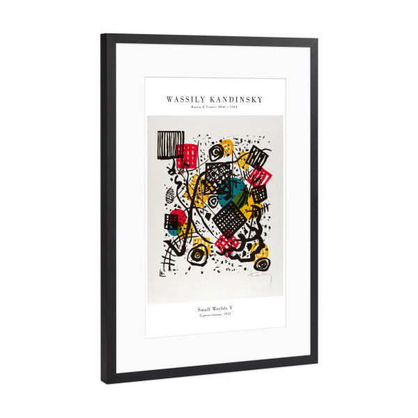 Poster mit Rahmen Schwarz (Metallic) "Kandinsky - Kleine Welten V" artboxONE - Abstrakt,Geometrie