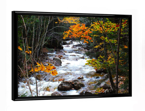 Poster mit schwarzem Rahmen "Ein Bach im bunten Herbst" artboxONE - Natur,Reise,Reise / Länder