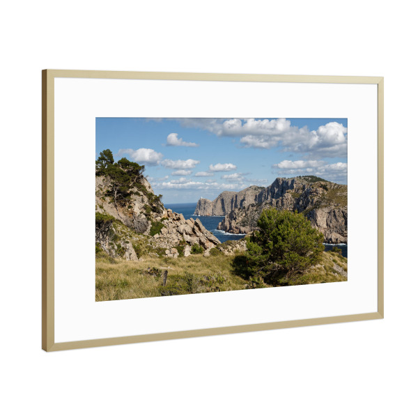 Poster mit Rahmen Gold "Mallorca - Cap de Formentor" artboxONE - Natur,Reise,Reise / Länder