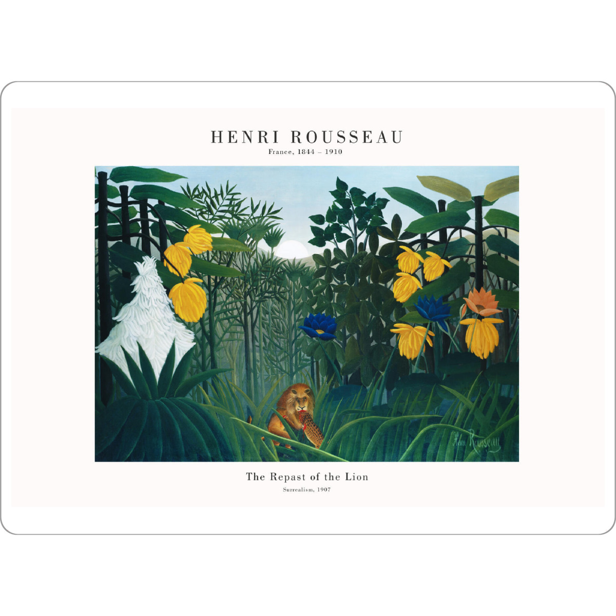Tischset "Rousseau - Das Mahl des Löwen" artboxONE - Natur,Floral,Tiere