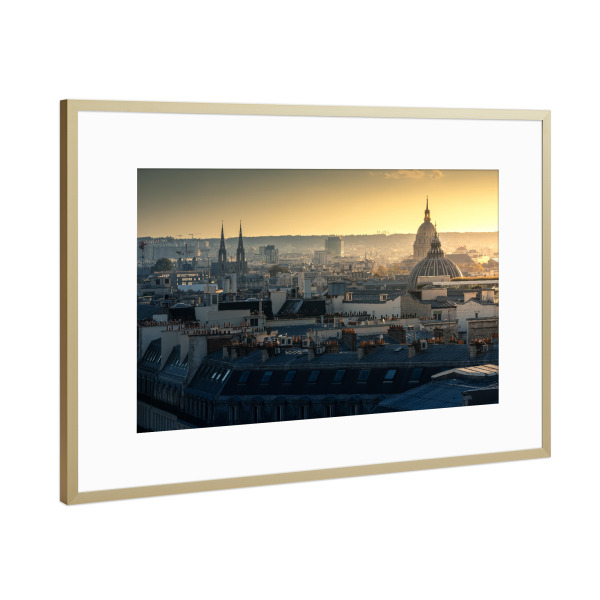 Poster mit Rahmen Gold "Pariser Morgen" artboxONE - Städte,Reise,Architektur,Städte / Paris,Reise / Länder