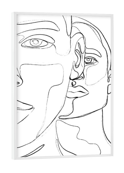 Poster mit weißem Rahmen "MEN fineline Art" artboxONE - Menschen,Für Mama,Für Papa