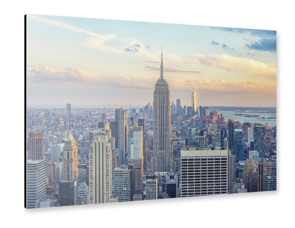 Alu-Dibond "New York am Abend" 30x20 cm artboxONE