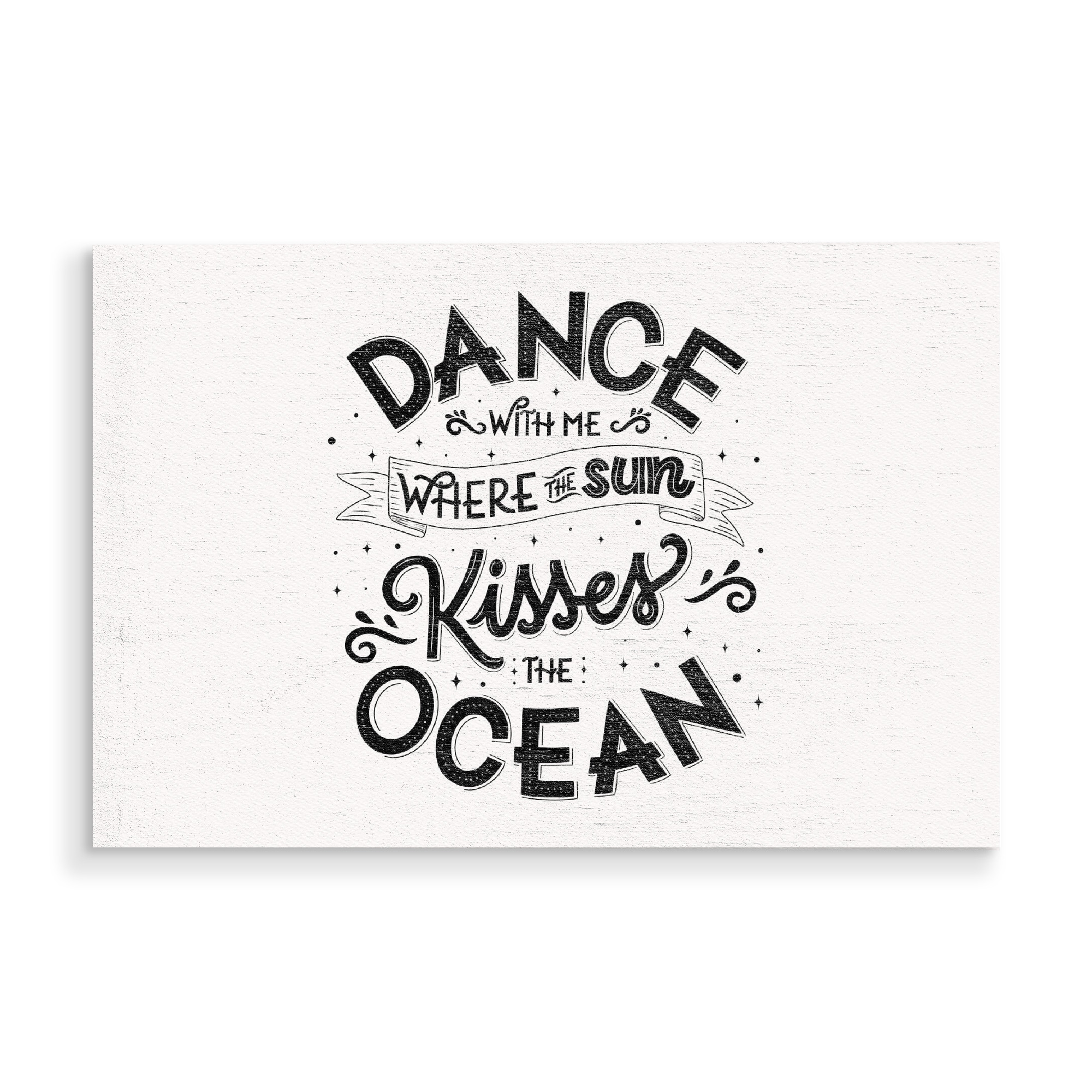 Holzbild "Dance with me at the beach" artboxONE - Typografie,Schwarzweiß,Lustig