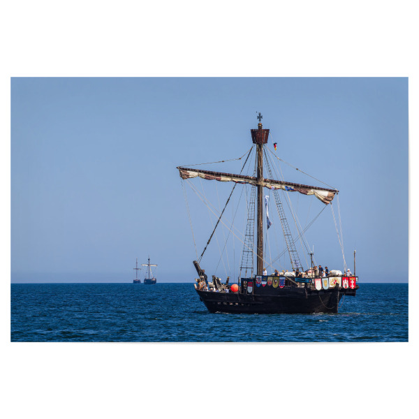 Poster "Kogge und Ostsee" artboxONE - Natur,Reise,Reise / Strand und Meer
