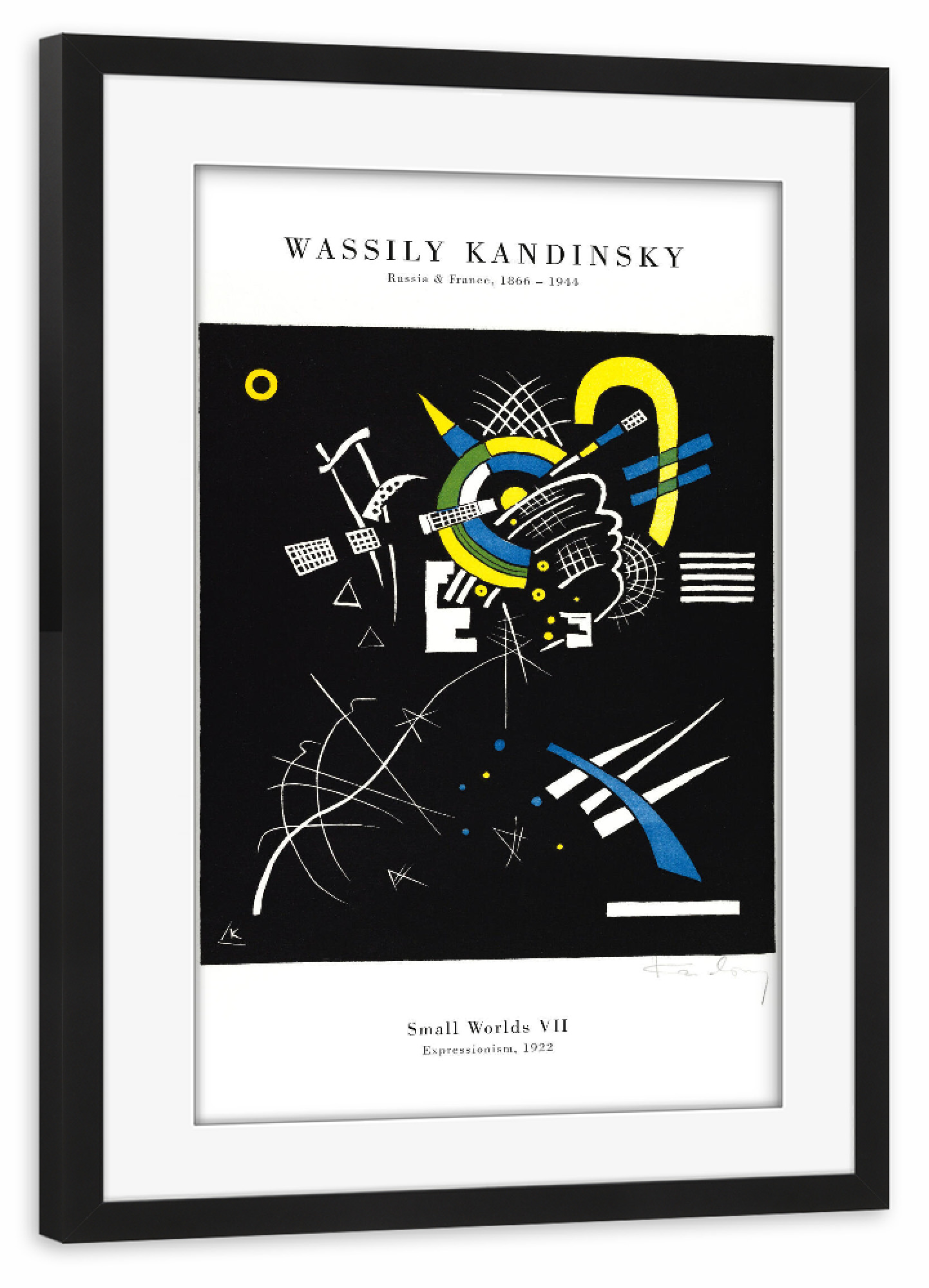 Poster mit Rahmen schwarz "Kandinsky - Kleine Welten V I I" artboxONE - Abstrakt,Geometrie