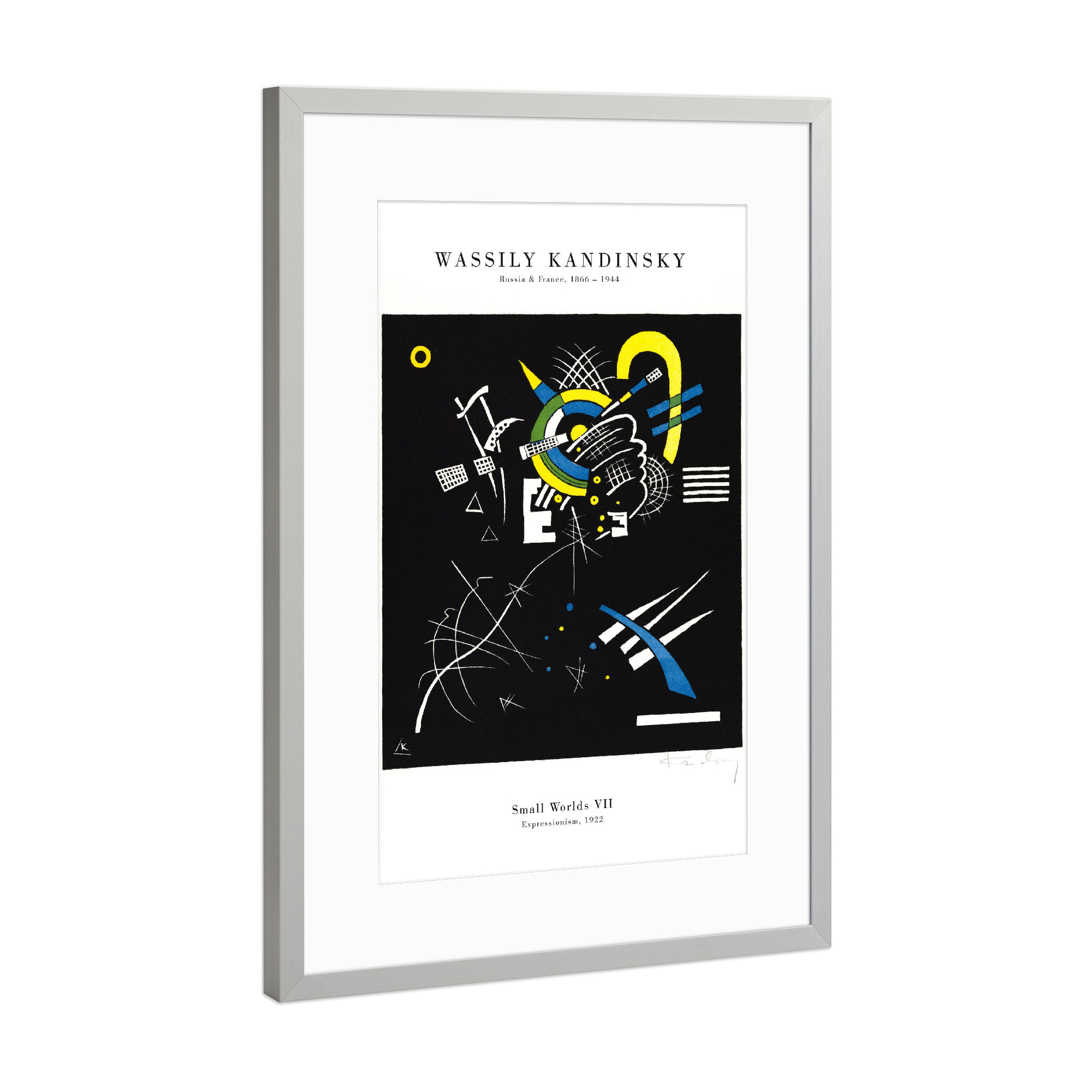 Poster mit Rahmen Silber "Kandinsky - Kleine Welten V I I" artboxONE - Abstrakt,Geometrie