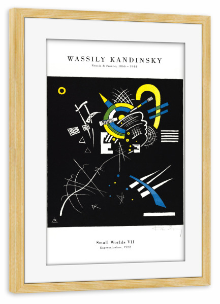 Poster mit Rahmen kiefer "Kandinsky - Kleine Welten V I I" artboxONE - Abstrakt,Geometrie