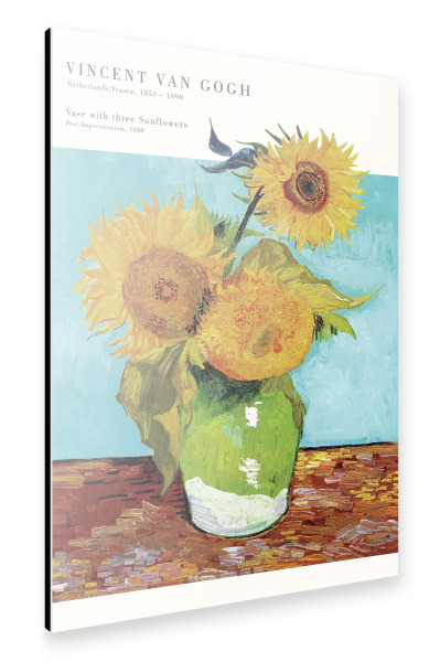 Alu-Dibond "Van Gogh - Drei Sonnenblumen" 30x20 cm artboxONE