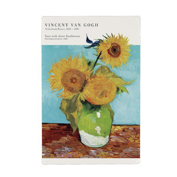 Metall Poster "Van Gogh - Drei Sonnenblumen" artboxONE - Natur,Floral