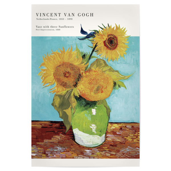 Poster 30x20 cm "Van Gogh - Drei Sonnenblumen" artboxONE - Natur,Floral
