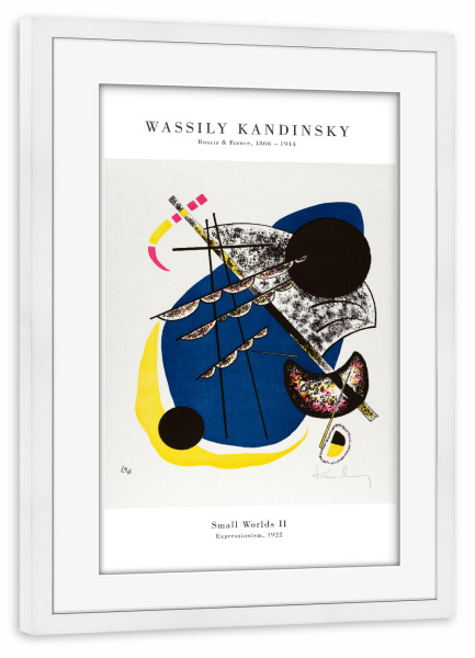 Poster mit Rahmen weiß "Kandinsky - Kleine Welten I I" artboxONE - Abstrakt,Geometrie