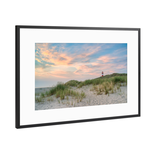 Poster mit Rahmen Schwarz (Metallic) "Sonnenaufgang auf Sylt" artboxONE - Natur,Reise,Reise / Strand und Meer