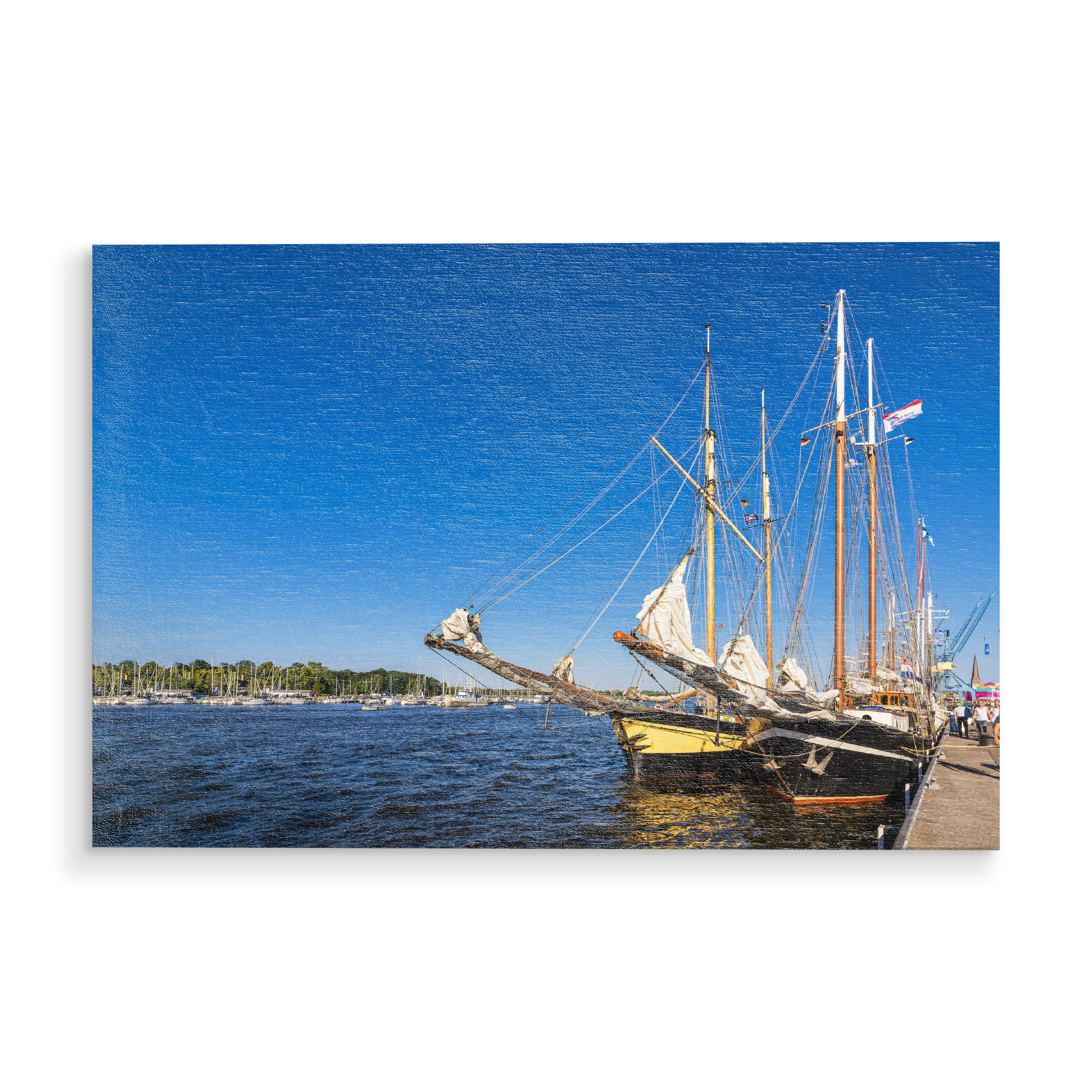 Holzbild "Windjammer im Stadhafen" artboxONE - Natur,Reise