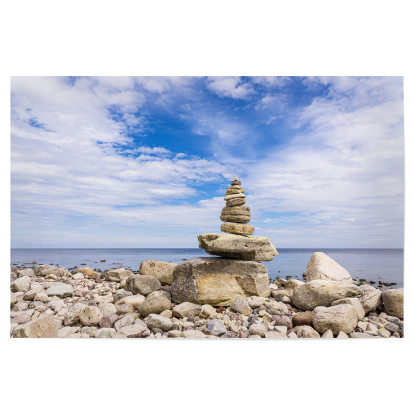 Poster 30x20 cm "Steinstapel und Ostsee" artboxONE - Natur,Reise,Reise / Strand und Meer