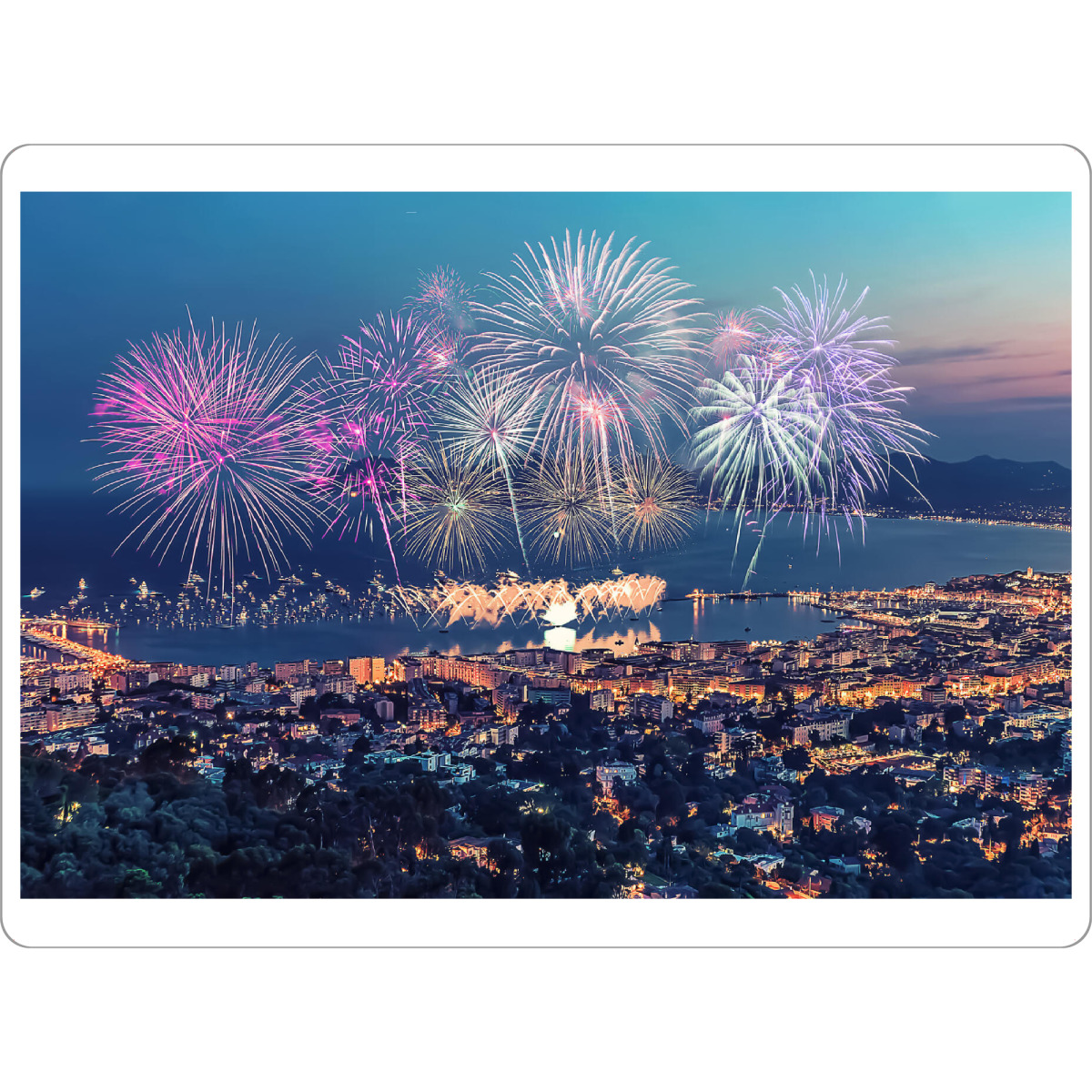 Tischset "Feuerwerk in Cannes" artboxONE - Städte,Reise,Architektur,Reise / Strand und Meer,Reise / Länder