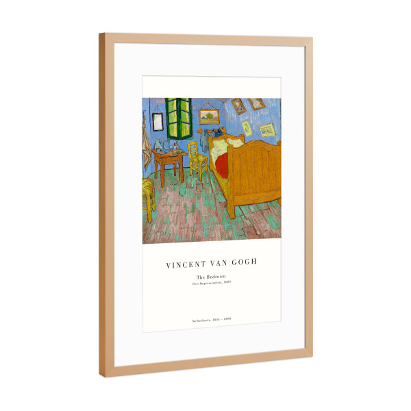 Poster mit Rahmen Kupfer "Van Gogh - Das Schlafzimmer" artboxONE - Städte