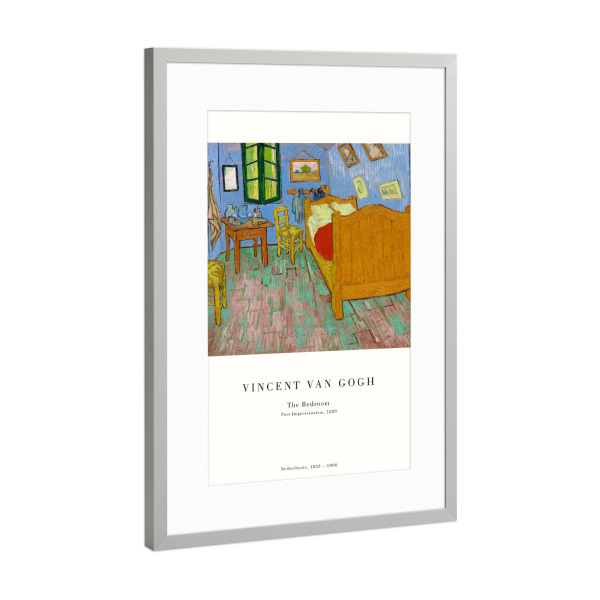 Poster mit Rahmen Silber "Van Gogh - Das Schlafzimmer" artboxONE - Städte